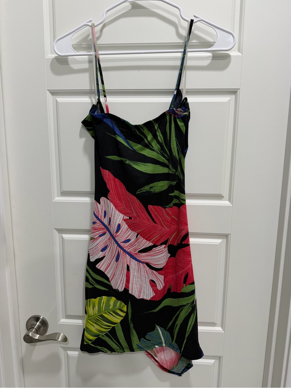 ☀️ a'gaci NWOT - Black Multi Tropical Slip Dress - Picture 2 of 6